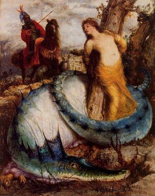 Arnold Bocklin Angelika, von einem Drachen bewacht oder Angelica und Ruggiero France oil painting art